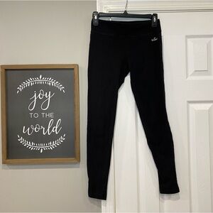 Spalding Black Cotton Spandex Blend Full Length Leggings Womens Small Neutral
